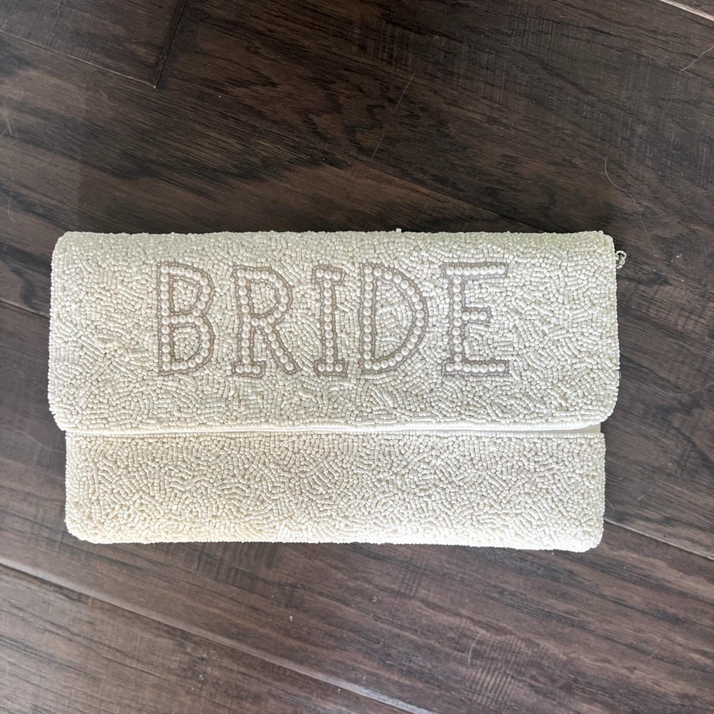 Beaded pearl BRIDE Purse